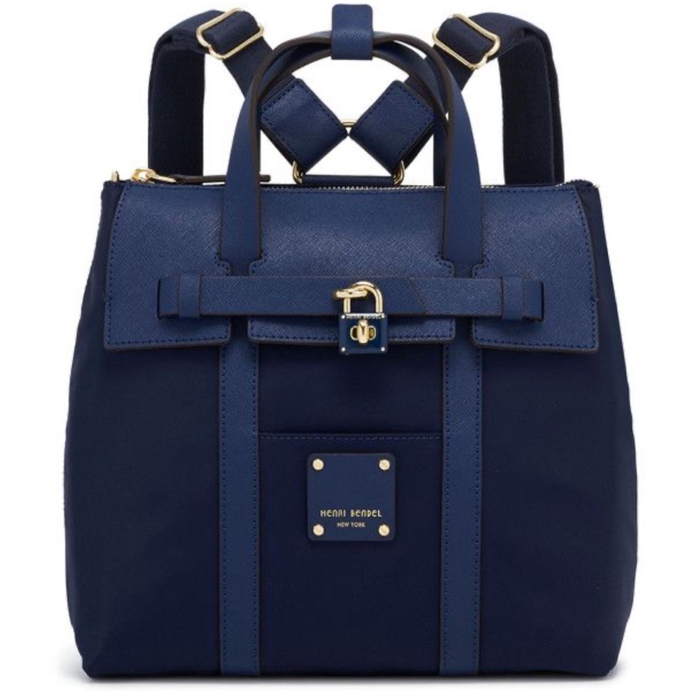 Henri bendel blue tote backpack nylon